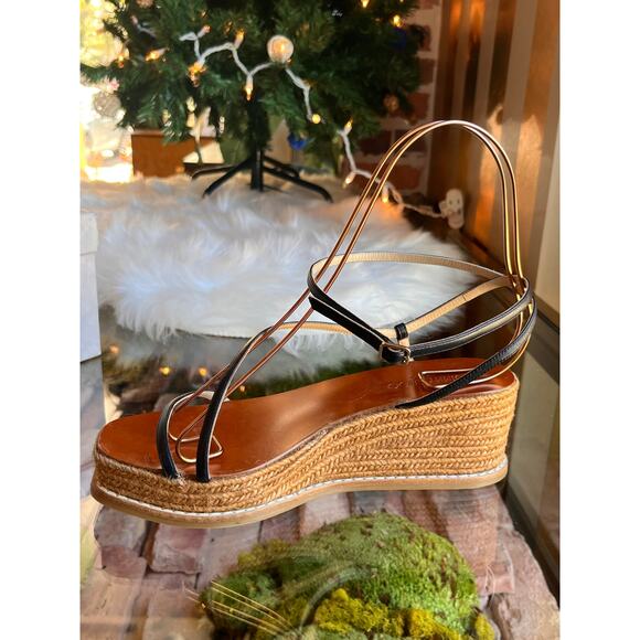 JIMMY CHOO Black Drive Strappy Espadrilles SZ 37 - Picture 2 of 14